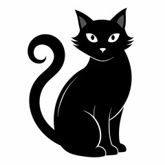halloween cat black vector silhouette