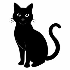 halloween cat black vector silhouette