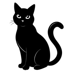 halloween cat black vector silhouette