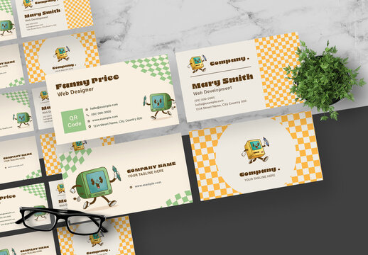 Green And Yellow Creative Business Card