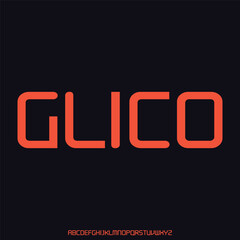 display font alphabet vector set