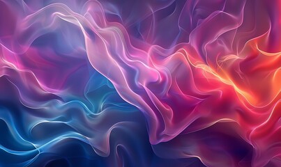 Obraz premium Vibrant Fluid Gradient with Swirling Colors, Abstract Dreamscape Wallpaper