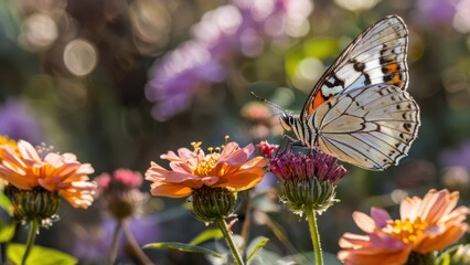 Obraz premium a butterfly that is sitting on a flower