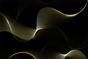 gold line wave abstract background. luxury design elements