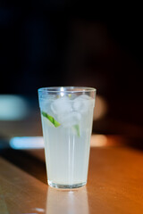 glass of water on the table