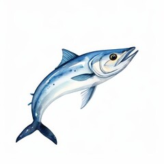 A anchovy watercolor illustration on white background.