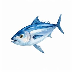 Obraz premium A tuna watercolor illustration on white background.