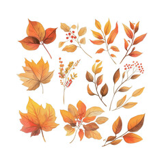 Obraz premium A collection of autumn leaves and flowers in various shades of yellow. Concept of warmth and nostalgia, evoking memories of fall and the changing of the seasons