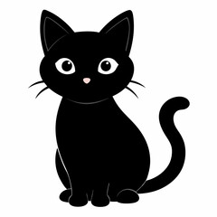 Obraz premium mini cat black vector silhouette
