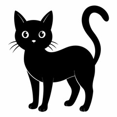 Obraz premium mini cat black vector silhouette