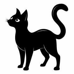 mini cat black vector silhouette