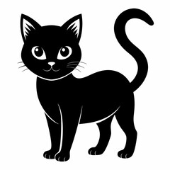 mini cat black vector silhouette