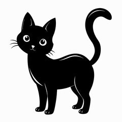 Obraz premium mini cat black vector silhouette