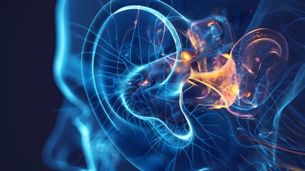 Fototapeta premium Glowing Neural Network of the Futuristic Brain