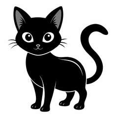 Obraz premium mini black cat vector