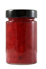 a jar of strawberry jam