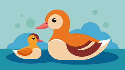 duck and ducklings Vector Illustration 