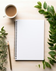 blank mock up, worklife balance theme, empty planner, serene office background, calm and organized