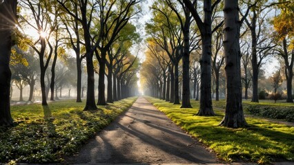 Obraz premium a black and white photo of a row of trees