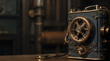 Fototapeta premium a clock that is sitting on a table