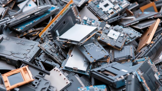 An advanced ewaste recycling plant employs mystical sorting algorithms and enchanted tools to disassemble and process electronic devices