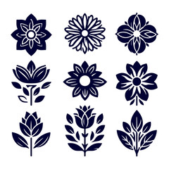 Creative Set of a Flower outline design