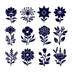 Fototapeta premium Creative Set of a Flower outline design