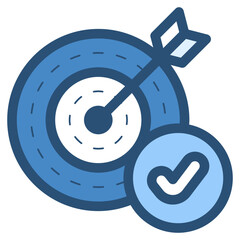 arrow target with check mark sign icon