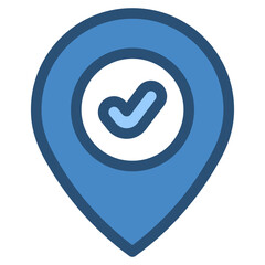 secure check mark pin location icon