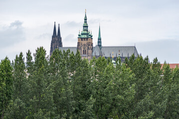 Obraz premium Cityscape view of Prague castle and Mala strana in Prague, capital of Czech republic