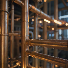 a close up of a metal pipe and pipes