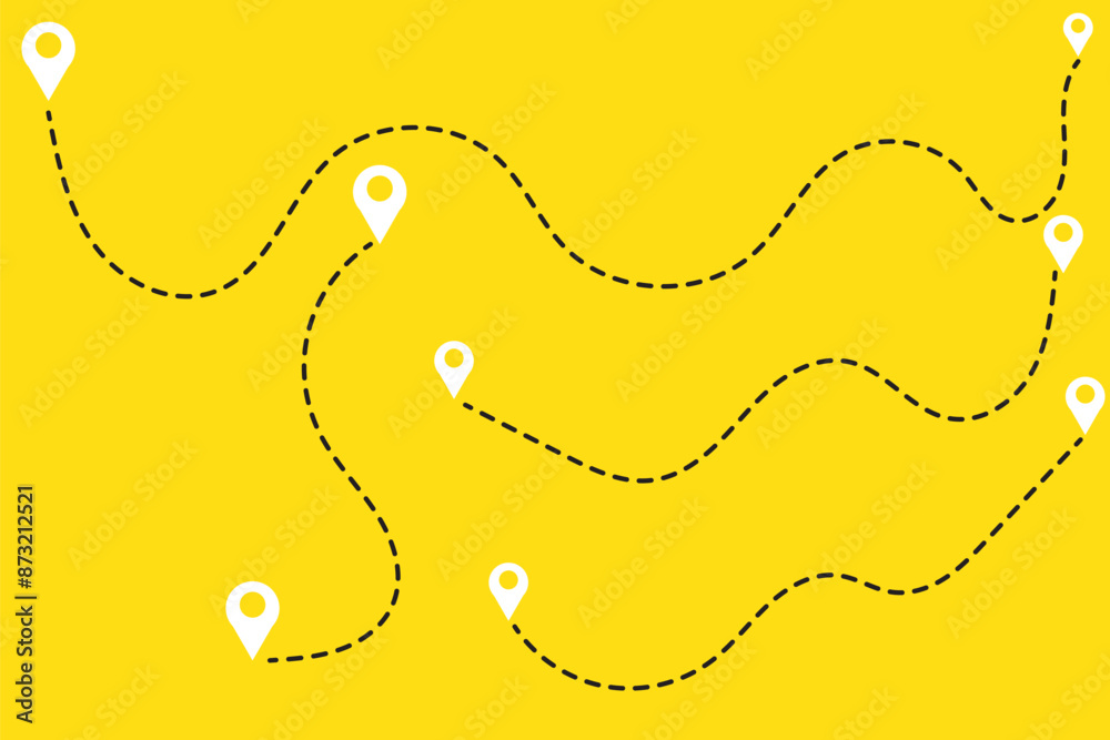 Canvas Prints route icon - two points with dotted path and location pin. route location icon two pin sign and dott