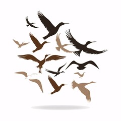 Fototapeta premium A simple vector icon illustration of migratory bird on isolated white background