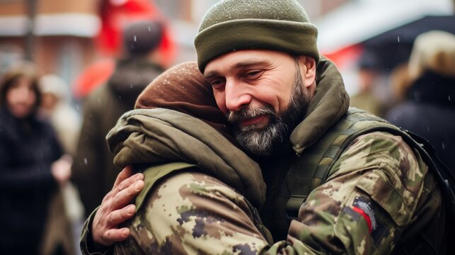 Emotional farewell as crowd says goodbye to military at station, each feeling own pain of separation