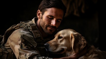 Heartfelt farewell  serviceman s pets embrace before deployment for military exercises