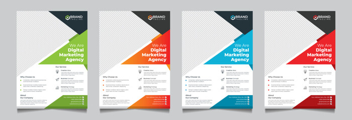 Naklejka premium Corporate business flyer template design set, Brochure design, cover modern layout, annual report, poster, flyer in A4 with colorful business proposal, promotion, advertise, publication, cover page