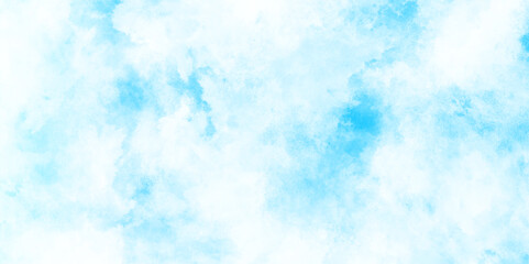 shiny and clear painted light blue clouds watercolor background, Abstract beautiful light blue cloudy sky clouds with stains, Creative vintage light sky blue background with various clouds and fogg.