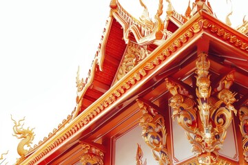 Naklejka premium Vibrant colors and patterns adorn the walls of this sacred place, showcasing the beauty of religious art. Delicate carvings and ornate details evoke a sense of reverence and awe.