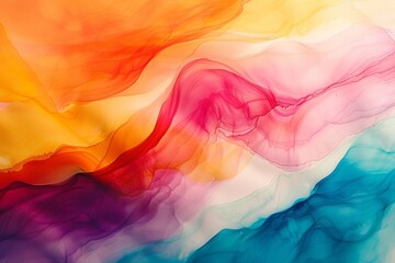 A mesmerizing blend of colors flowing together in perfect harmony, creating a stunning abstract watercolor artwork. The vibrant hues evoke feelings of joy and serenity.