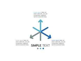 Circular scheme with 3 option or elements. Concept of cyclic business process with 3 stages. Minimal infographic design template. Modern flat vector illustration for data visualization.