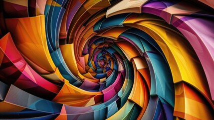 Fototapeta premium A dazzling display of swirling colors and geometric shapes, forming an intricate and visually stimulating abstract composition.