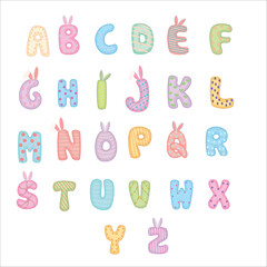 easter alphabet vector colorful form