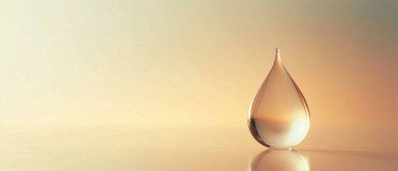 Fototapeta premium Embracing Compassion, Symbolic Tear Drop in Minimalist Art