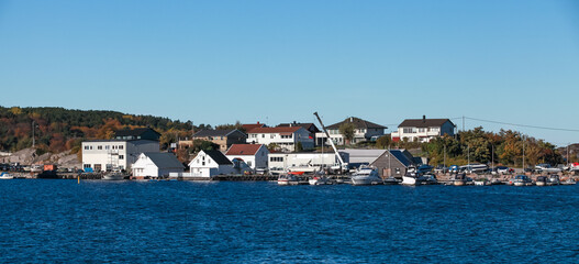 Kristiansund panoramic port view, coastal Norwegian town