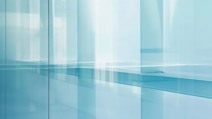 Sky Blue Hue Minimalistic Glass block space in a Modern Atmosphere, future smart office, business concept, Graphic Resources, Wallpapers, Brochure, Websites, banner design, Advertising, background