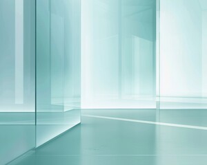 Sky Blue Hue Minimalistic Glass block space in a Modern Atmosphere, future smart office, business concept, Graphic Resources, Wallpapers, Brochure, Websites, banner design, Advertising, background