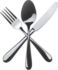 fork, knife, spoon, cutlery, chrome polished