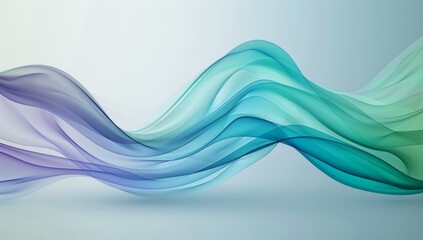 Naklejka premium smooth waves in green, blue and white colors vector illustration. Abstract wavy design for banner