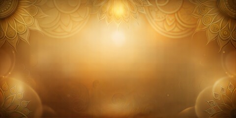Golden background with mandala ornamentation shining on top, perfect for diwali celebrations and other festive occasions