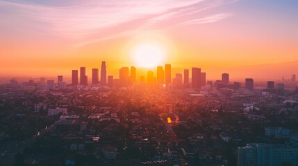 Fototapeta premium Glowing Cityscape: Real Estate Website Background